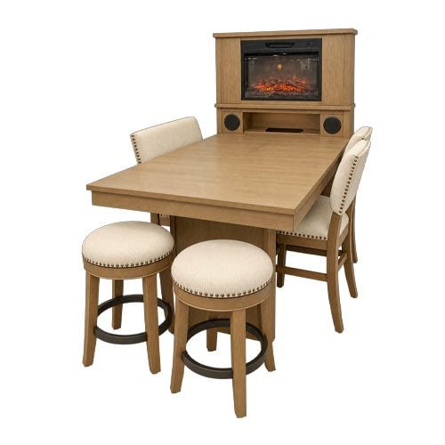 7pc Dining Room Set with Fireplace 139