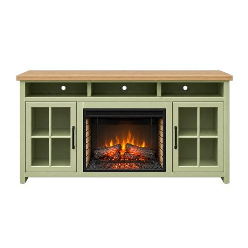 Media Console With Fireplace 845